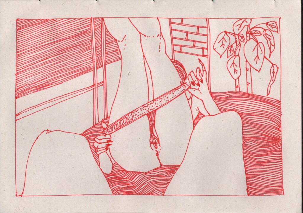 erotic illustraton red pen: meet Paris erotic artist Gonza Banegas