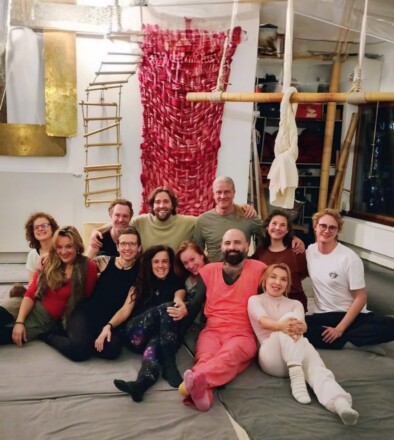 Inside Kuddle Klub cuddle therapy, the group of participants