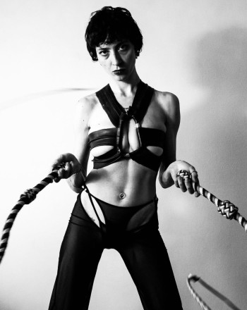 Goddess Spectacle, Paris Dominatrix, black and white portrait shot