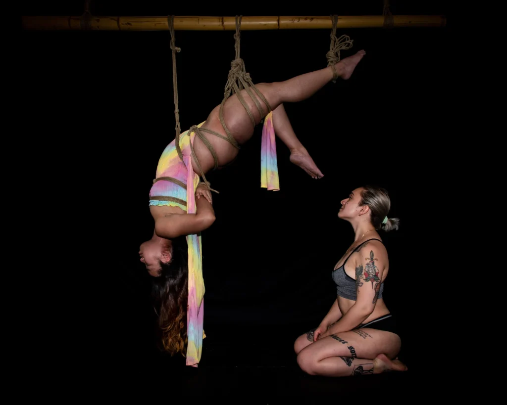 the experience of a female shibari rigger, petite pretzel