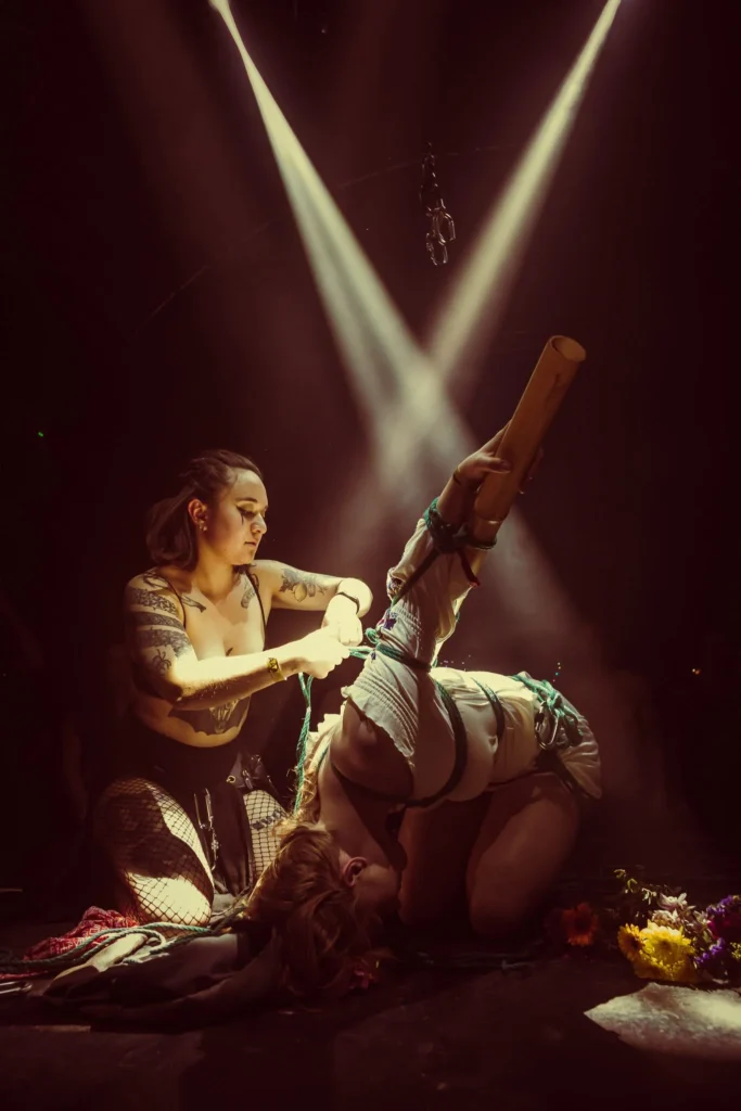 the experience of female shibari rigger, petite pretzel